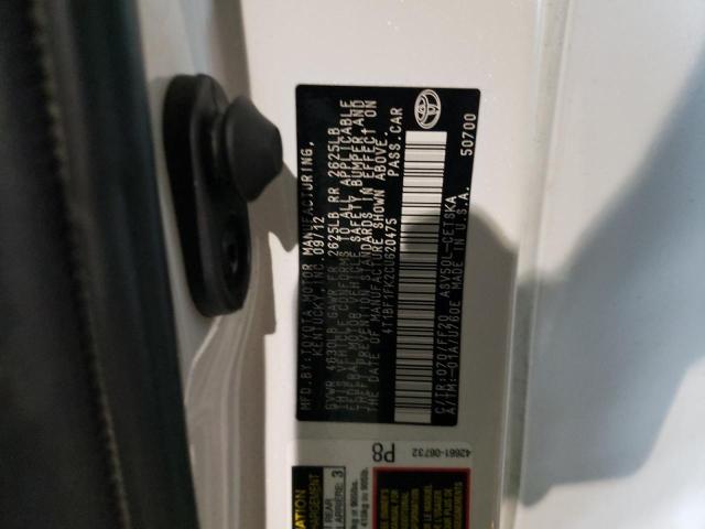 Photo 10 from auction – 2012 TOYOTA CAMRY BASE with VIN 4T1BF1FK2CU620475