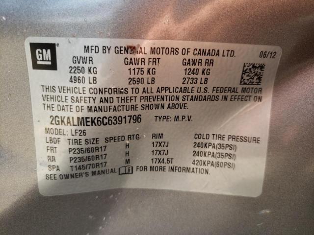 Photo 10 from auction – 2012 GMC TERRAIN SL with VIN 2GKALMEK6C6391796