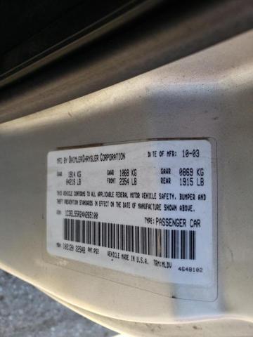 Photo 10 from auction – 2004 CHRYSLER SEBRING LX with VIN 1C3EL55R24N265100