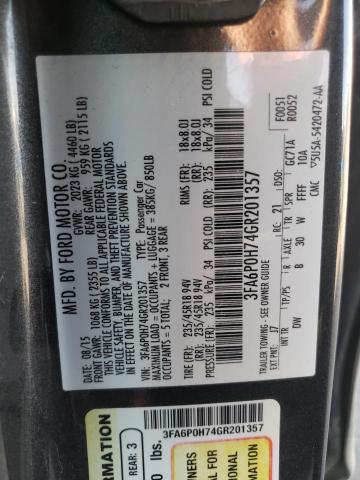 Photo 10 from auction – 2016 FORD FUSION SE with VIN 3FA6P0H74GR201357