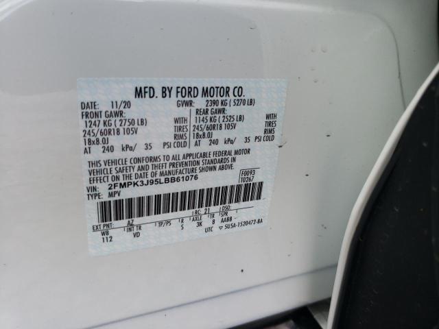 Foto 10 de la subasta – 2020 FORD EDGE SEL con VIN 2FMPK3J95LBB61076