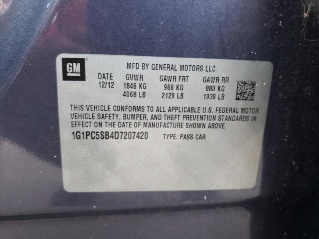 Photo 10 from auction – 2013 CHEVROLET CRUZE LT with VIN 1G1PC5SB4D7207420