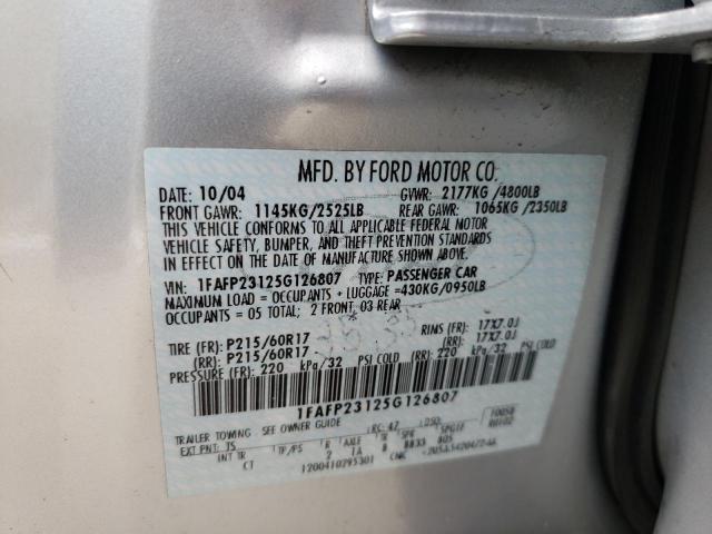 Photo 10 from auction – 2005 FORD FIVE HUNDR with VIN 1FAFP23125G126807