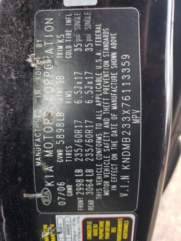 Photo 10 from auction – 2007 KIA SEDONA with VIN KNDMB233X76113359