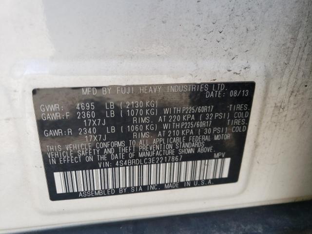 Photo 10 from auction – 2014 SUBARU OUTBACK 3. with VIN 4S4BRDLC3E2217867