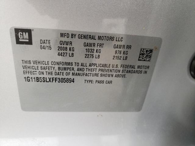 Photo 10 from auction – 2015 CHEVROLET MALIBU LS with VIN 1G11B5SLXFF305894