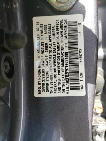 Photo 10 from auction – 2014 HONDA CIVIC EXL with VIN 19XFB2F97EE221499