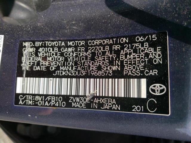 Foto 10 de la subasta – 2015 TOYOTA PRIUS con VIN JTDKN3DU3F1968573