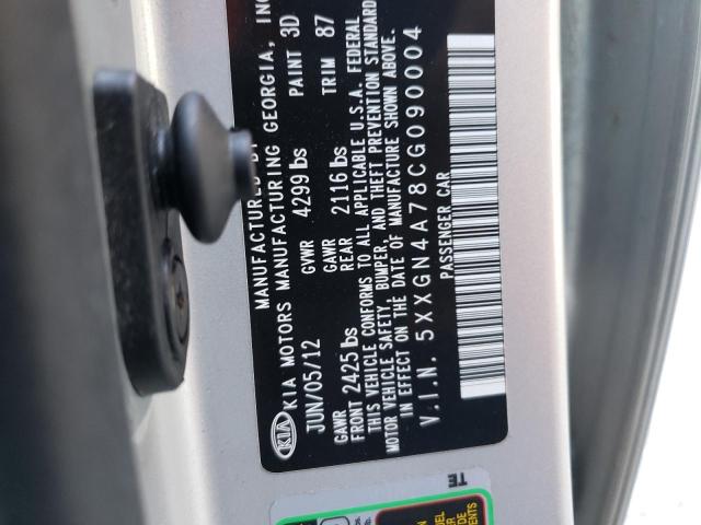 Photo 10 from auction – 2012 KIA OPTIMA EX with VIN 5XXGN4A78CG090004
