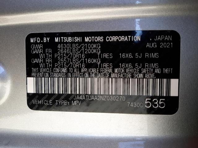 Photo 10 from auction – 2022 MITSUBISHI ECLIPSE CR with VIN JA4ATUAA2NZ030270