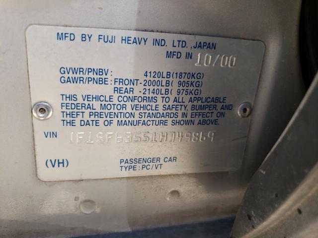 Photo 10 from auction – 2001 SUBARU FORESTER L with VIN JF1SF63551H749869