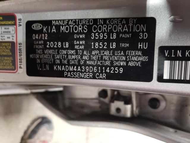 Photo 10 from auction – 2013 KIA RIO LX with VIN KNADM4A39D6114259