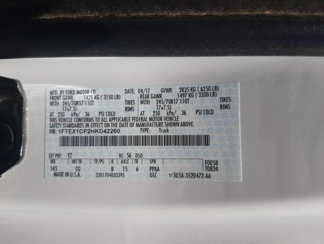Photo 10 from auction – 2017 FORD F150 SUPER with VIN 1FTEX1CP2HKD42260