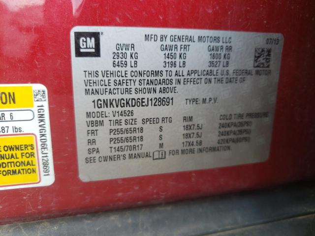 Photo 10 from auction – 2014 CHEVROLET TRAVERSE L with VIN 1GNKVGKD6EJ128691