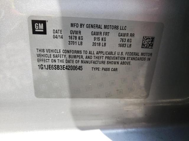 Photo 10 from auction – 2014 CHEVROLET SONIC LTZ with VIN 1G1JE6SB3E4200645