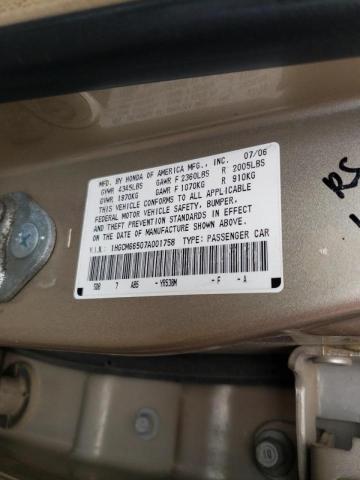 Photo 10 from auction – 2007 HONDA ACCORD EX with VIN 1HGCM66507A001758