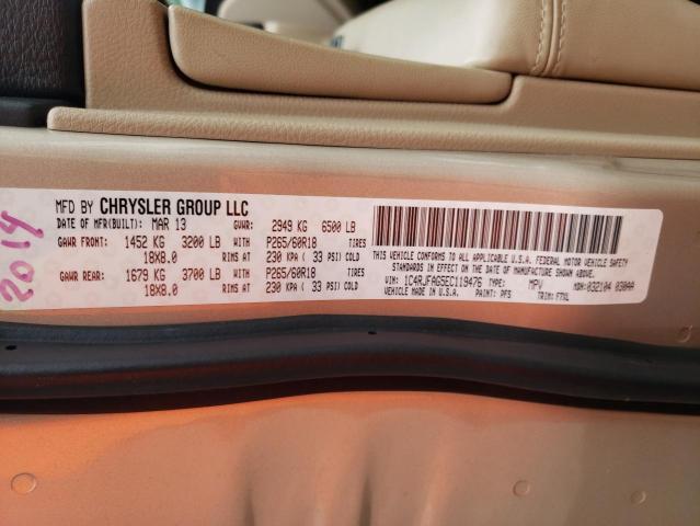 Photo 10 from auction – 2014 JEEP GRAND CHER with VIN 1C4RJFAG5EC119476