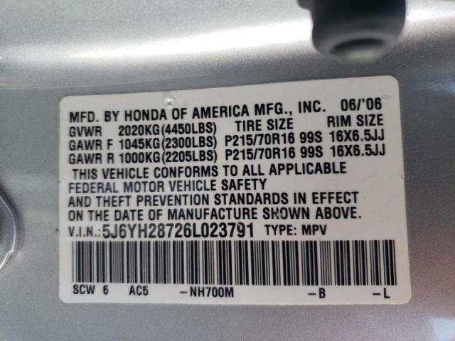 Photo 10 from auction – 2006 HONDA ELEMENT EX with VIN 5J6YH28726L023791