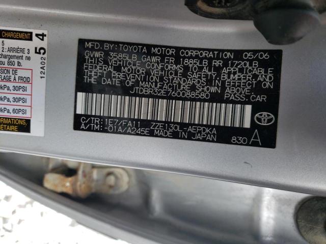 Photo 10 from auction – 2006 TOYOTA COROLLA CE with VIN JTDBR32E760088580