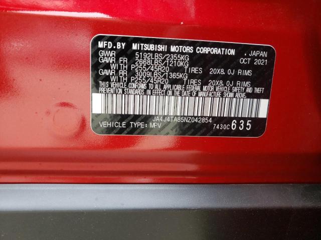 Photo 10 from auction – 2022 MITSUBISHI OUTLANDER with VIN JA4J4TA85NZ042854