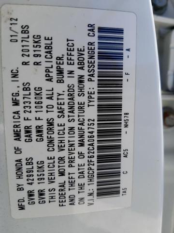 Photo 10 from auction – 2012 HONDA ACCORD SE with VIN 1HGCP2F62CA064752