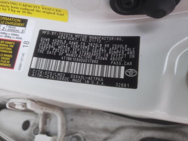 Photo 10 from auction – 2013 TOYOTA AVALON BAS with VIN 4T1BK1EB0DU017880