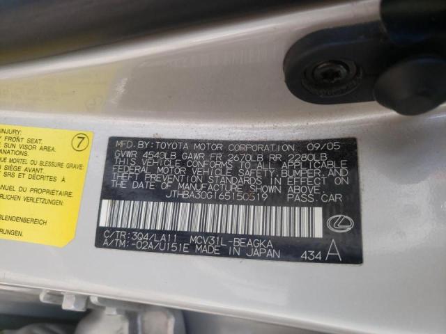 Photo 10 from auction – 2006 LEXUS ES 330 with VIN JTHBA30G165150519