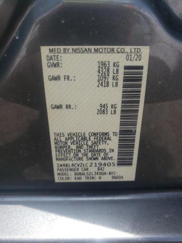 Photo 10 from auction – 2020 NISSAN ALTIMA SR with VIN 1N4BL4CV2LC219405