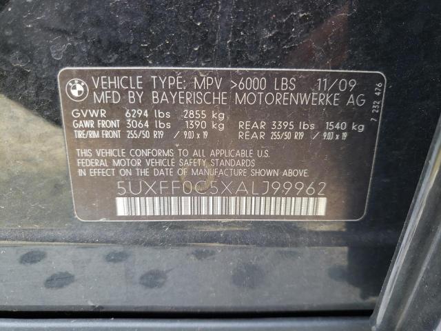 Photo 10 from auction – 2010 BMW X5 XDRIVE3 with VIN 5UXFF0C5XALJ99962