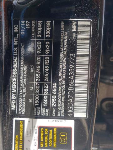 Photo 10 from auction – 2014 MERCEDES-BENZ ML 550 4MA with VIN 4JGDA7DB6EA359773