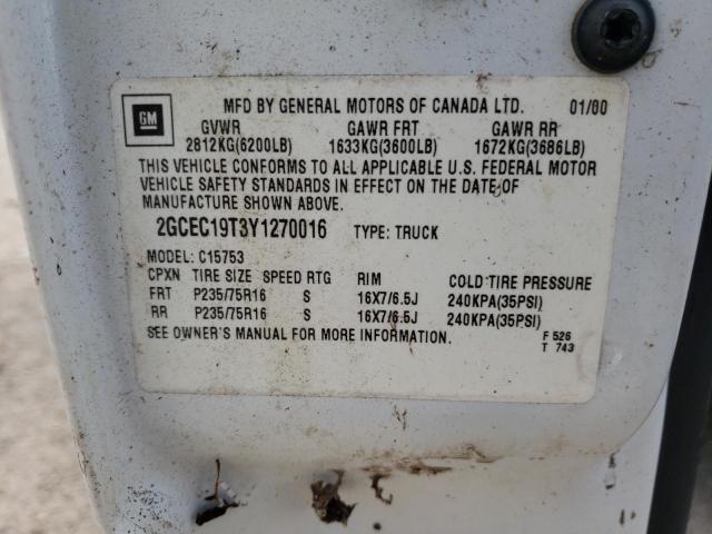 Photo 10 from auction – 2000 CHEVROLET SILVERADO with VIN 2GCEC19T3Y1270016