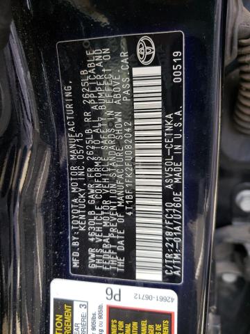 Photo 10 from auction – 2015 TOYOTA CAMRY LE with VIN 4T1BF1FK2FU082042