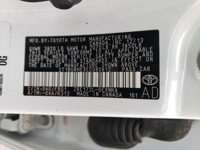 Photo 10 from auction – 2014 TOYOTA COROLLA L with VIN 2T1BURHEXEC080812