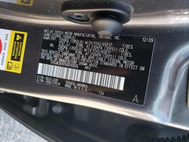 Photo 10 from auction – 2010 TOYOTA HIGHLANDER with VIN 5TDJK3EH7AS010926