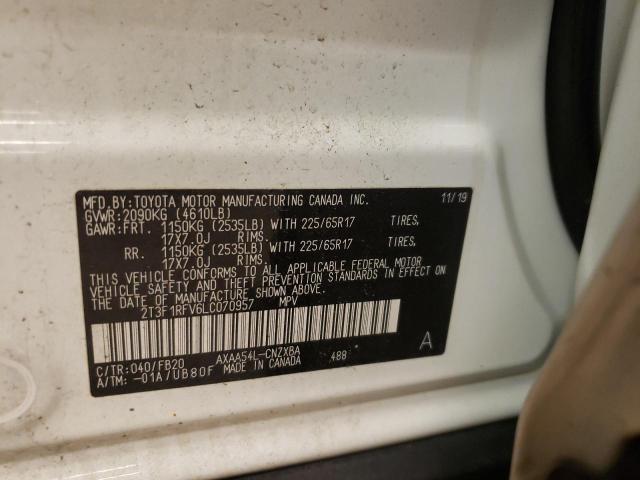 Photo 10 from auction – 2020 TOYOTA RAV4 LE with VIN 2T3F1RFV6LC070957
