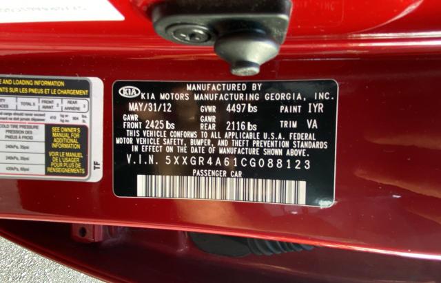 Photo 10 from auction – 2012 KIA OPTIMA SX with VIN 5XXGR4A61CG088123