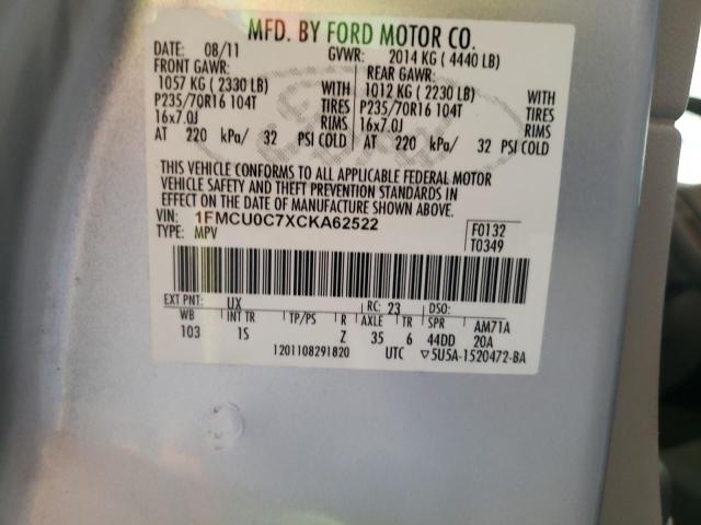 Photo 10 from auction – 2012 FORD ESCAPE XLS with VIN 1FMCU0C7XCKA62522