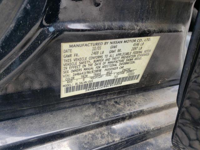 Photo 10 from auction – 2006 NISSAN MAXIMA SE with VIN 1N4BA41E96C819898