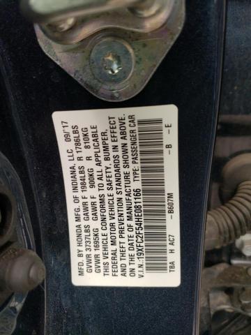 Photo 10 from auction – 2017 HONDA CIVIC LX with VIN 19XFC2F54HE081166