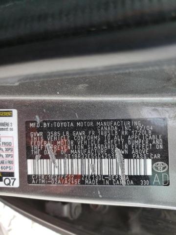 Photo 10 from auction – 2005 TOYOTA COROLLA CE with VIN 2T1BR32E55C425199