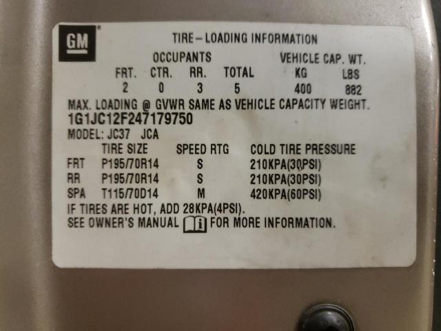 Photo 10 from auction – 2004 CHEVROLET CAVALIER with VIN 1G1JC12F247179750