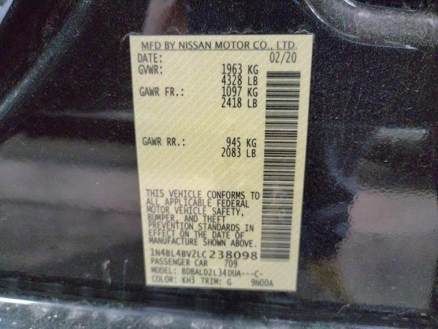 Photo 10 from auction – 2020 NISSAN ALTIMA S with VIN 1N4BL4BV2LC238098