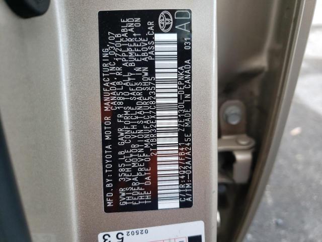 Photo 10 from auction – 2007 TOYOTA COROLLA CE with VIN 2T1BR32EX7C823575