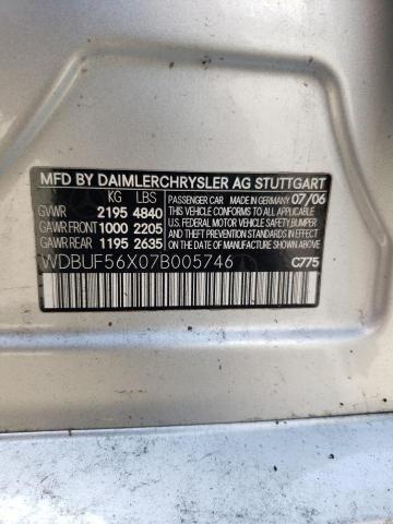 Photo 10 from auction – 2007 MERCEDES-BENZ E 350 with VIN WDBUF56X07B005746