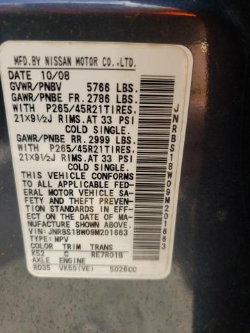 Photo 10 from auction – 2009 INFINITI FX50 with VIN JNRBS18W09M201663