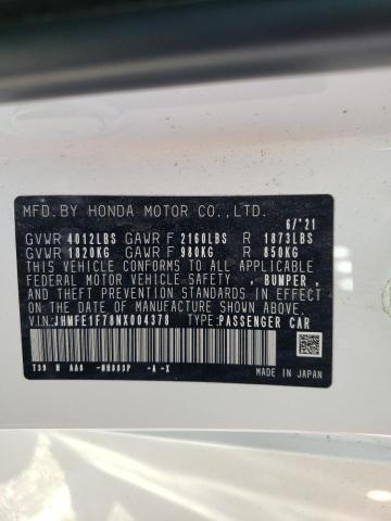 Photo 10 from auction – 2022 HONDA CIVIC EX with VIN JHMFE1F78NX004378