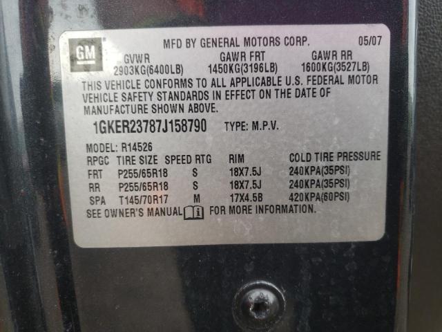 Photo 10 from auction – 2007 GMC ACADIA SLT with VIN 1GKER23787J158790
