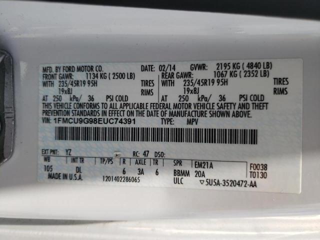 Zdjęcie 10 z aukcji – 2014 FORD ESCAPE SE z VIN 1FMCU9G98EUC74391