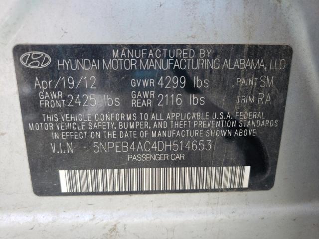 Photo 10 from auction – 2013 HYUNDAI SONATA GLS with VIN 5NPEB4AC4DH514653