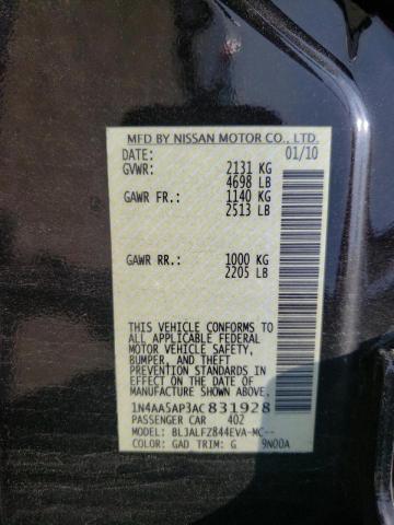 Photo 10 from auction – 2010 NISSAN MAXIMA S with VIN 1N4AA5AP3AC831928